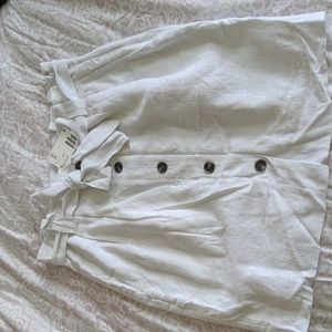 White linen skirt